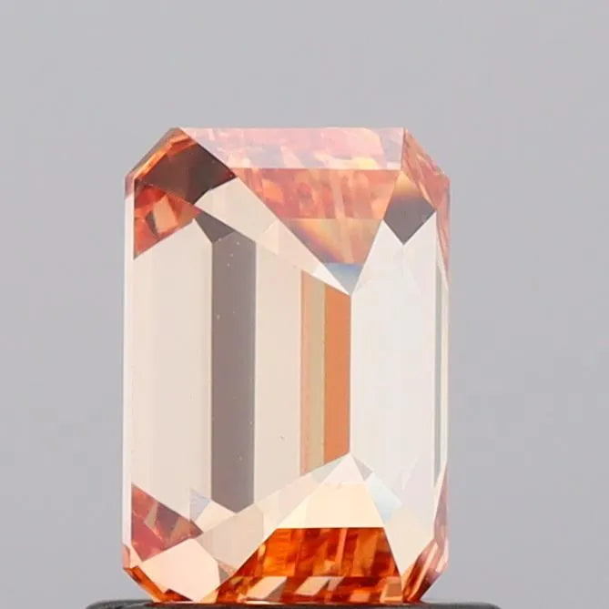 1.02ct Emerald Lab Grown Diamond (Fancy Vivid Pinkish Orange, Clarity VS1, IGI)