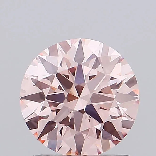1.20ct Round Lab Grown Diamond (Colour Fancy Vivid Orangey Pink, Clarity VS1, Cut ID, IGI Certified)