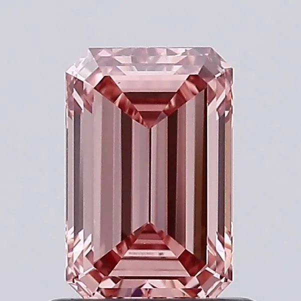 0.89ct Emerald Lab Grown Diamond (Colour Fancy Intense Brownish Pink, Clarity VS1, IGI Certified)