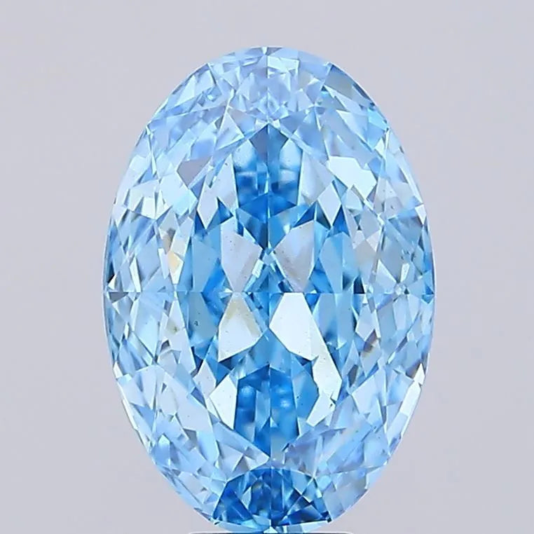 9.71ct Oval Lab Grown Diamond (Colour Fancy Vivid Blue, Clarity VS1, IGI Certified)
