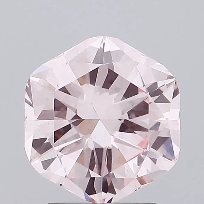 2.00ct Hexagonal Lab Grown Diamond (Fancy Pink, Clarity VS1, Cut GD, IGI)