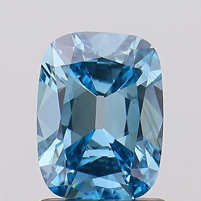 1.00ct Cushion brilliant Lab Grown Diamond (Colour Fancy Vivid Blue, Clarity VS2, IGI Certified)