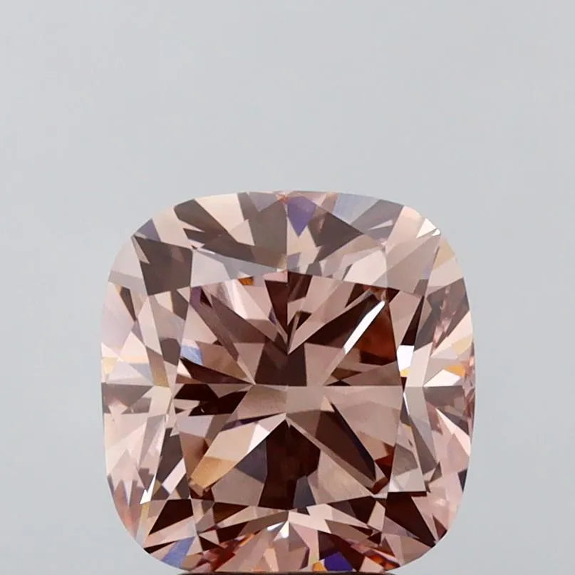3.99ct Cushion brilliant Lab Grown Diamond (Colour Fancy Intense Brown Pink, Clarity VS1, Cut GD, IGI Certified)