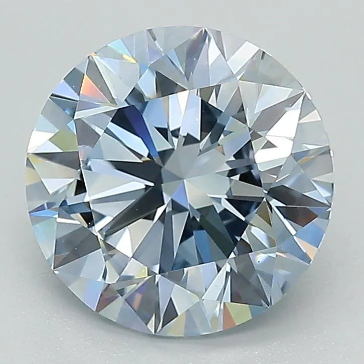 2.57ct Round Lab Grown Diamond (Fancy Blue, Clarity VVS1, Cut ID, IGI)