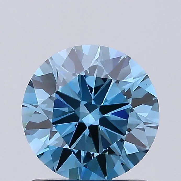 1.06ct Round Lab Grown Diamond (Colour Fancy Vivid Blue, Clarity VVS2, Cut EX, IGI Certified)