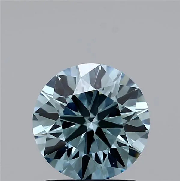 1.21ct Round Lab Grown Diamond (Colour Fancy Greenish Blue, Clarity VVS2, Cut GD, IGI Certified)