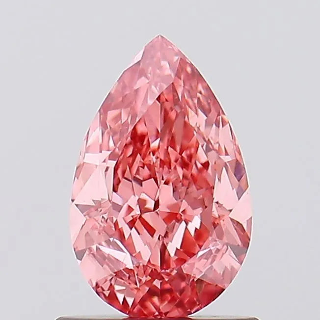 1.01ct Pear Lab Grown Diamond (Fancy Vivid Pink, Clarity VS2, IGI)