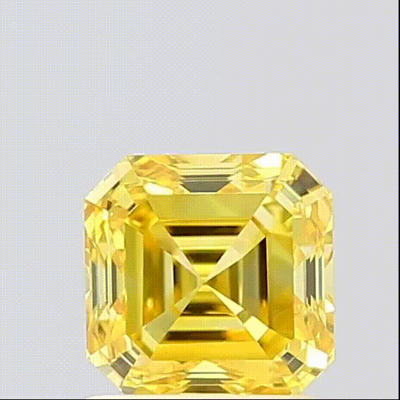Diamant de laboratoire jaune forme Asscher - Exquisitelabdiamonds