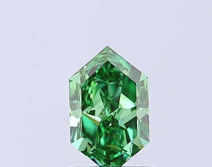1.00ct Hexagonal Lab Grown Diamond (Colour Fancy Vivid Green, Clarity VS2, IGI Certified)