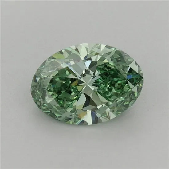 1.00ct Oval Lab Grown Diamond (Colour Fancy Vivid Green, Clarity VVS2, IGI Certified)