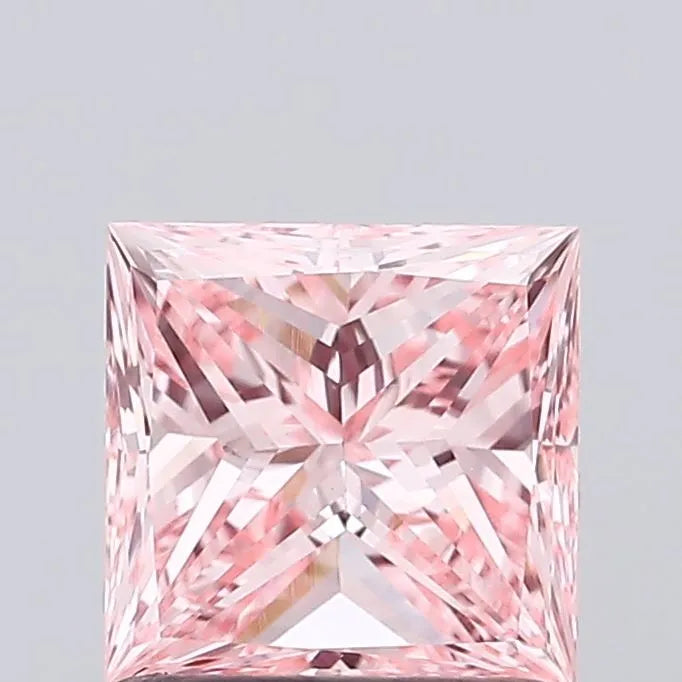 1.01ct Princess Lab Grown Diamond (Colour Fancy Vivid Pink, Clarity VVS2, IGI Certified)
