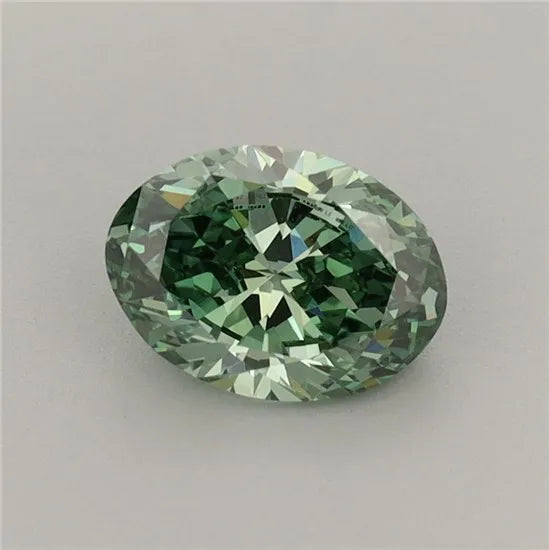 1.02ct Oval Lab Grown Diamond (Colour Fancy Vivid Green, Clarity VVS2, IGI Certified)