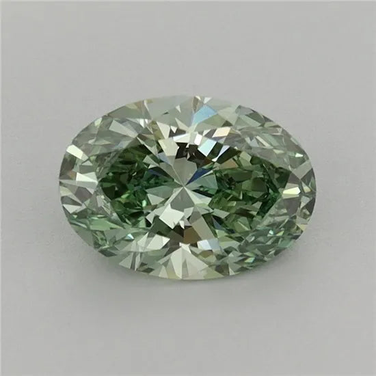 1.04ct Oval Lab Grown Diamond (Colour Fancy Vivid Green, Clarity VS1, IGI Certified)