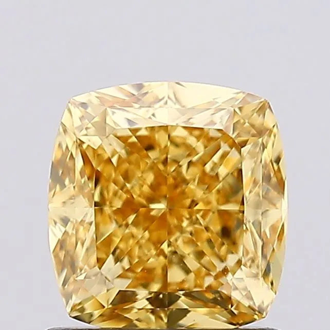 1.07ct Cushion modified Lab Grown Diamond (Colour Fancy Vivid Yellow, Clarity VS1, IGI Certified)