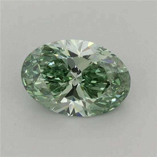 1.08ct Oval Lab Grown Diamond (Colour Fancy Vivid Green, Clarity VS1, IGI Certified)