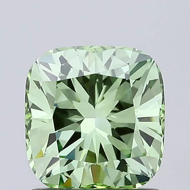 1.09ct Cushion modified Lab Grown Diamond (Colour Fancy Vivid Green, Clarity VVS2, IGI Certified)