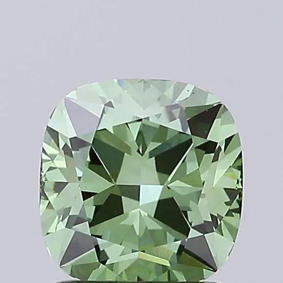 1.12ct Cushion modified Lab Grown Diamond (Colour Fancy Vivid Green, Clarity VS1, IGI Certified)
