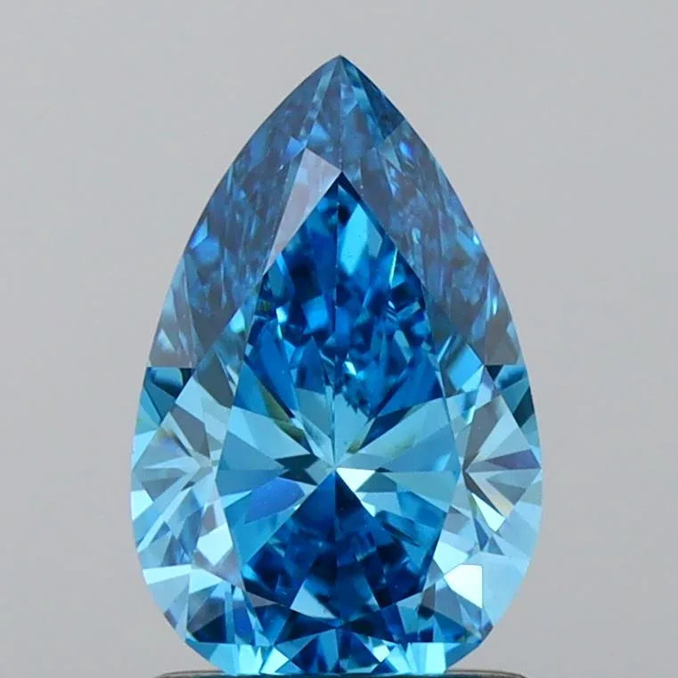 1.21ct Pear Lab Grown Diamond (Colour Fancy Vivid Blue, Clarity VVS2, IGI Certified)