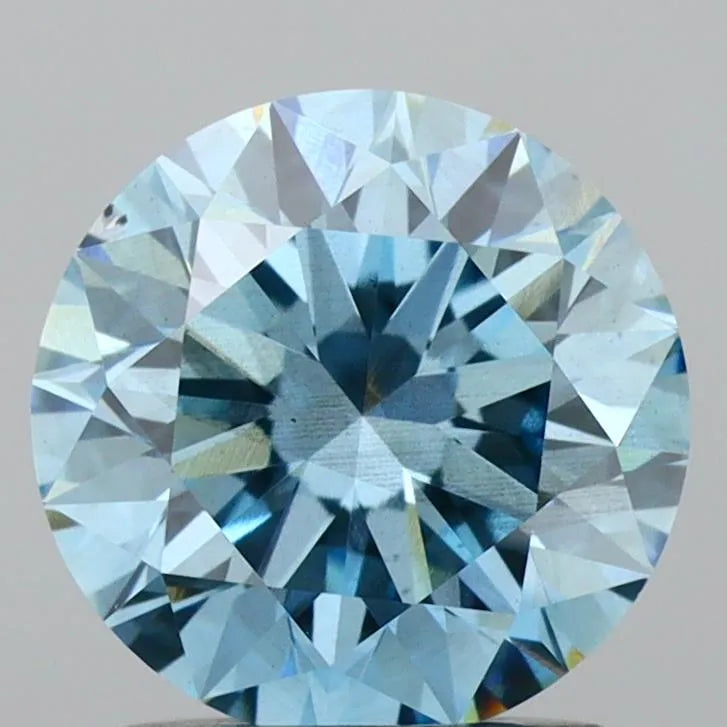 1.50ct Round Lab Grown Diamond (Colour Fancy Vivid Blue, Clarity SI2, Cut EX, IGI Certified)