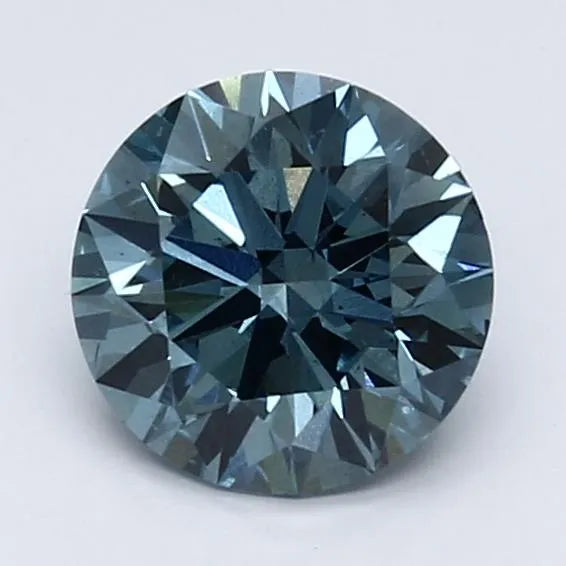 1.52ct Round Lab Grown Diamond (Colour Fancy Vivid Blue, Clarity SI1, Cut ID, IGI Certified)