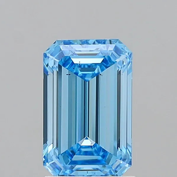 1.84ct Emerald Lab Grown Diamond (Colour Fancy Vivid Blue, Clarity SI1, IGI Certified)