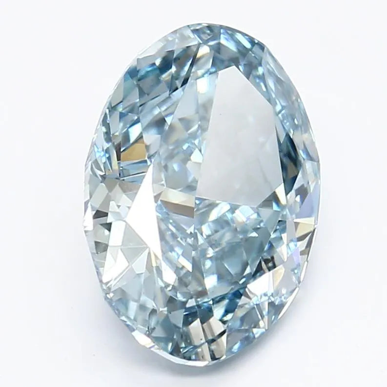3.30ct Oval Lab Grown Diamond (Colour Fancy Vivid Blue, Clarity VS1, IGI Certified)