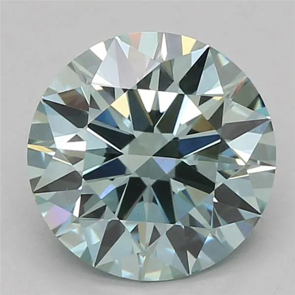 1.06ct Round Lab Grown Diamond (Colour Fancy Vivid Blue Green, Clarity VS1, Cut ID, IGI Certified)