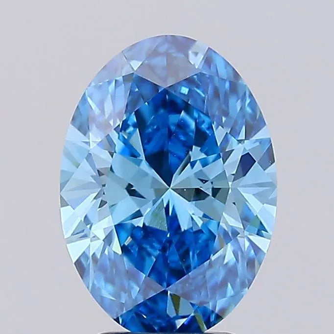 2.03ct Oval Lab Grown Diamond (Colour Fancy Vivid Blue, Clarity VVS2, IGI Certified)