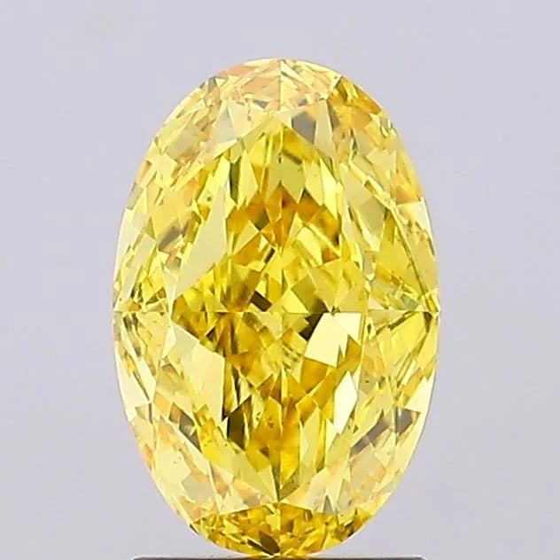 2.06ct Oval Lab Grown Diamond (Colour Fancy Vivid Yellow, Clarity VS1, IGI Certified)
