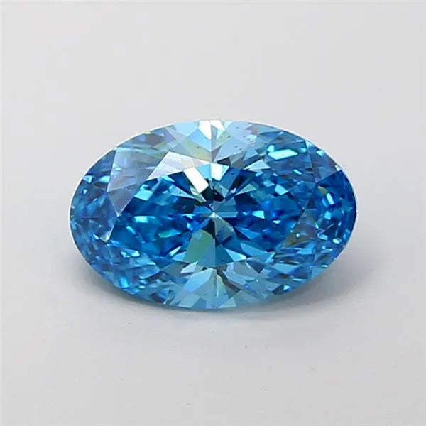 2.00ct Oval Lab Grown Diamond (Colour Fancy Vivid Blue, Clarity VS2, IGI Certified)