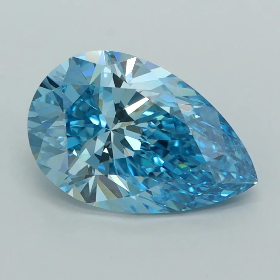 2.02ct Pear Lab Grown Diamond (Colour Fancy Vivid Blue, Clarity VVS1, IGI Certified)