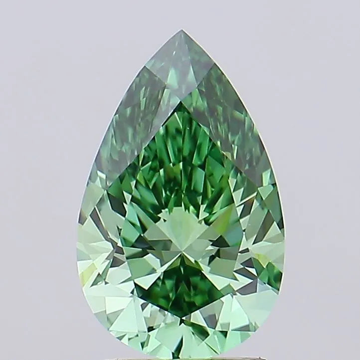 2.04ct Pear Lab Grown Diamond (Colour Fancy Vivid Green, Clarity FL, IGI Certified)