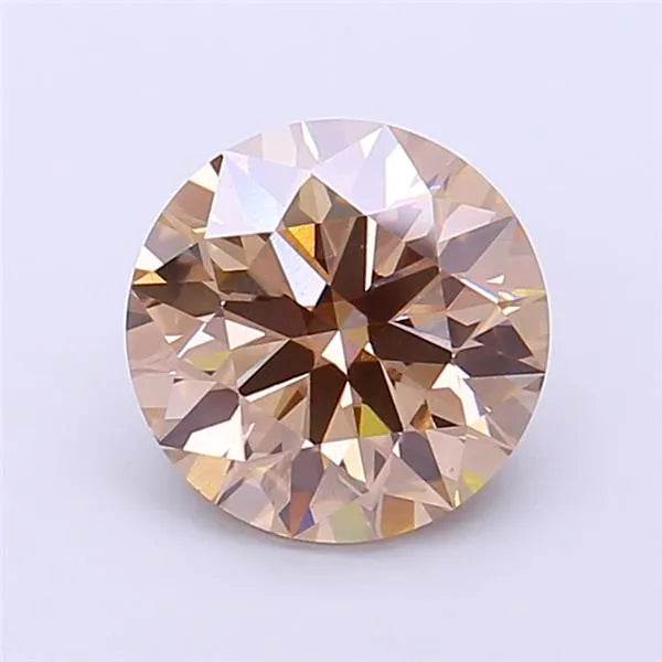 2.09ct Round Lab Grown Diamond (Colour Fancy Light Brown, Clarity VVS2, Cut ID, IGI Certified)
