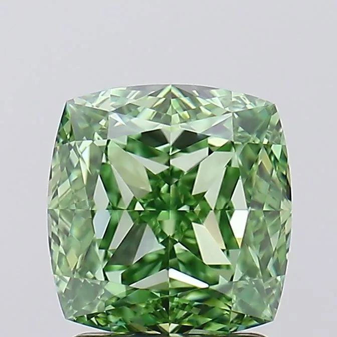 2.36ct Cushion modified Lab Grown Diamond (Colour Fancy Vivid Green, Clarity IF, IGI Certified)