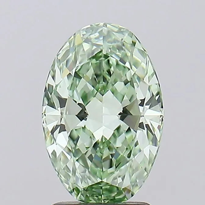 2.42ct Oval Lab Grown Diamond (Colour Fancy Vivid Green, Clarity IF, IGI Certified)