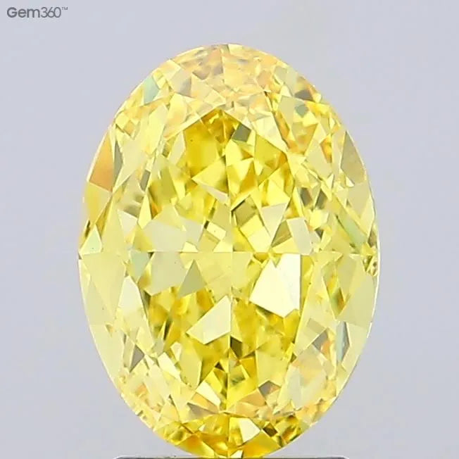 2.50ct Oval Lab Grown Diamond (Colour Fancy Vivid Yellow, Clarity VS1, IGI Certified)