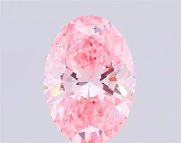 Diamant rose de laboratoire forme ovale - 2,53 carats - Fancy Vivid Pink - certifié IGI - Exquisite lab Diamonds Paris