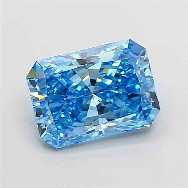 2.55ct Radiant Lab Grown Diamond (Colour Fancy Vivid Blue, Clarity VVS2, IGI Certified)