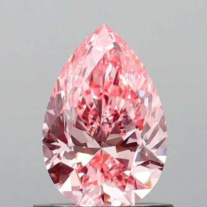1.00ct Pear Lab Grown Diamond (Colour Fancy Vivid Pink, Clarity VS1, IGI Certified)