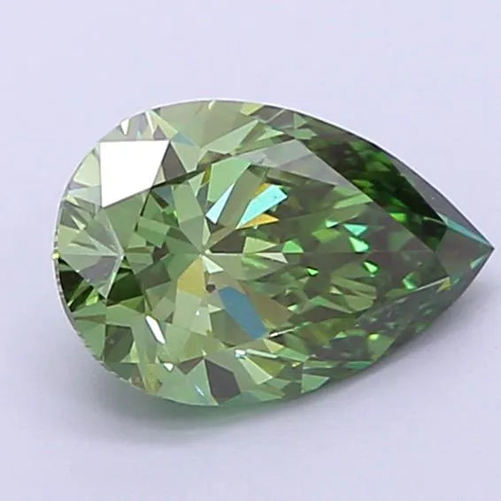 1.61ct Pear Lab Grown Diamond (Colour Fancy Vivid Green, Clarity VVS2, IGI Certified)