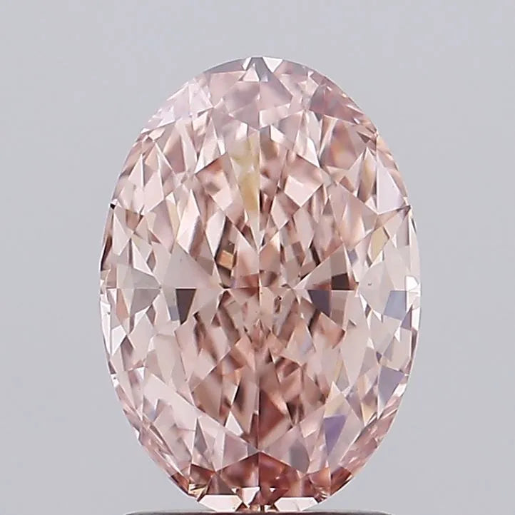 2.00ct Oval Lab Grown Diamond (Colour Fancy Pinkish Brown, Clarity VS1, IGI Certified)