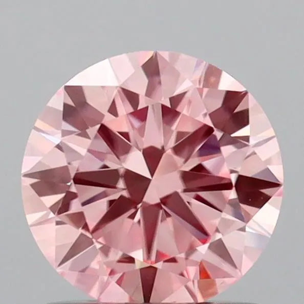 0.98ct Round Lab Grown Diamond (Colour Fancy Vivid Pink, Clarity VVS2, Cut EX, IGI Certified)
