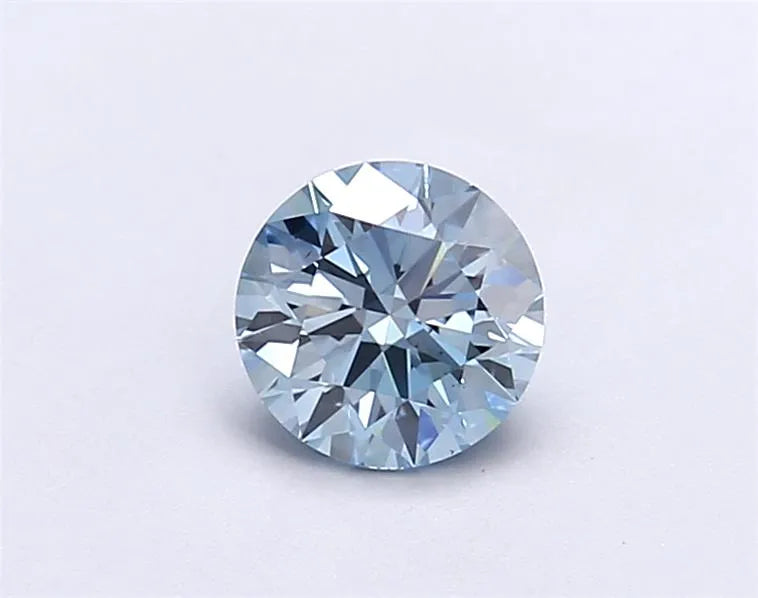 0.70ct Round Lab Grown Diamond (Colour Fancy Vivid Blue, Clarity VS1, Cut ID, IGI Certified)