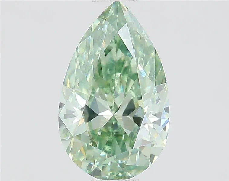 0.78ct Pear Lab Grown Diamond (Colour Fancy Vivid Green, Clarity VVS2, IGI Certified)