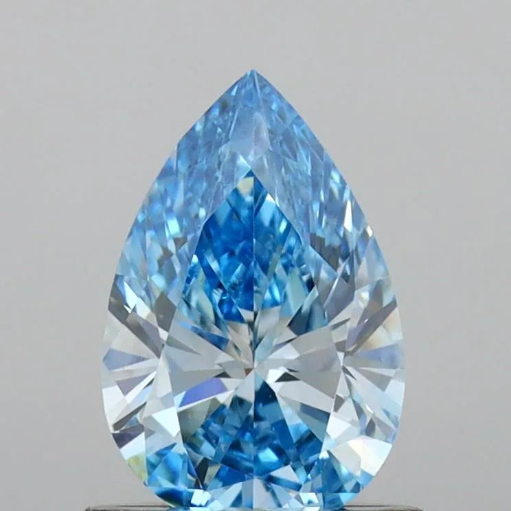 0.81ct Pear Lab Grown Diamond (Colour Fancy Vivid Blue, Clarity VS1, IGI Certified)