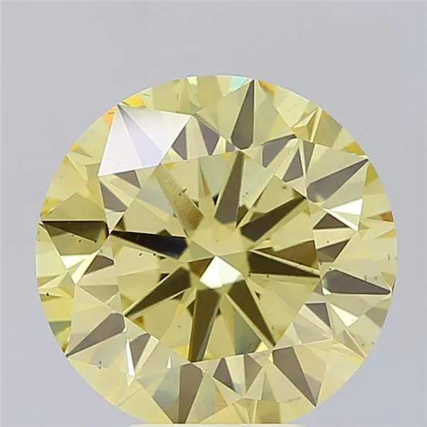 5.01ct Round Lab Grown Diamond (Colour Fancy Intense Yellow, Clarity VS2, Cut EX, IGI Certified)