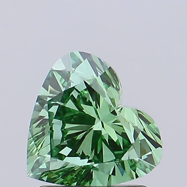1.01ct Heart Lab Grown Diamond (Colour Fancy Vivid Green, Clarity VS1, IGI Certified)