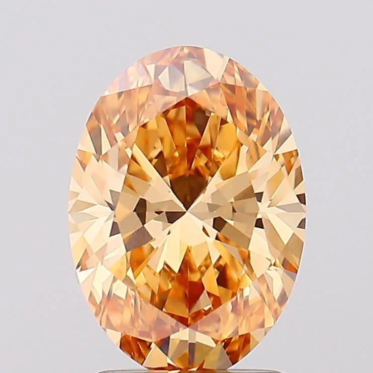 1.65ct Oval Lab Grown Diamond (Colour Fancy Intense Yellow Orange, Clarity VVS2, IGI Certified)