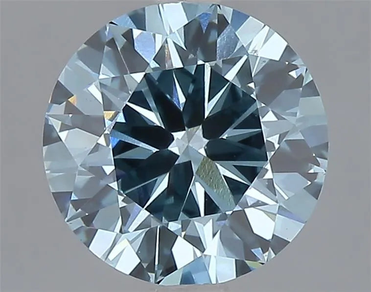 2.00ct Round Lab Grown Diamond (Colour Fancy Vivid Blue, Clarity VS1, Cut VG, IGI Certified)