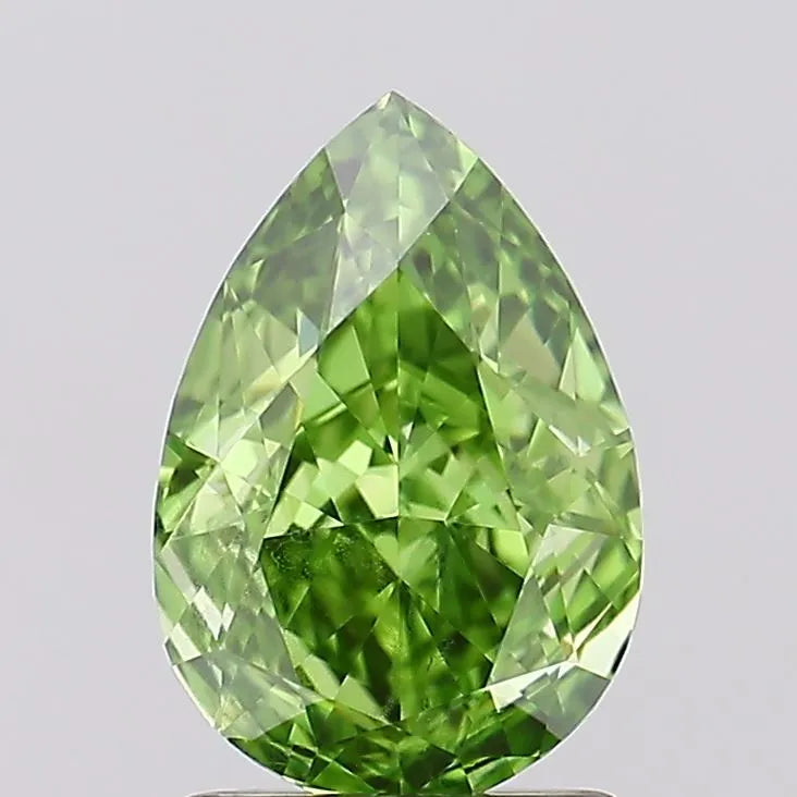 1.59ct Pear Lab Grown Diamond (Colour Fancy Vivid Green, Clarity VVS2, IGI Certified)